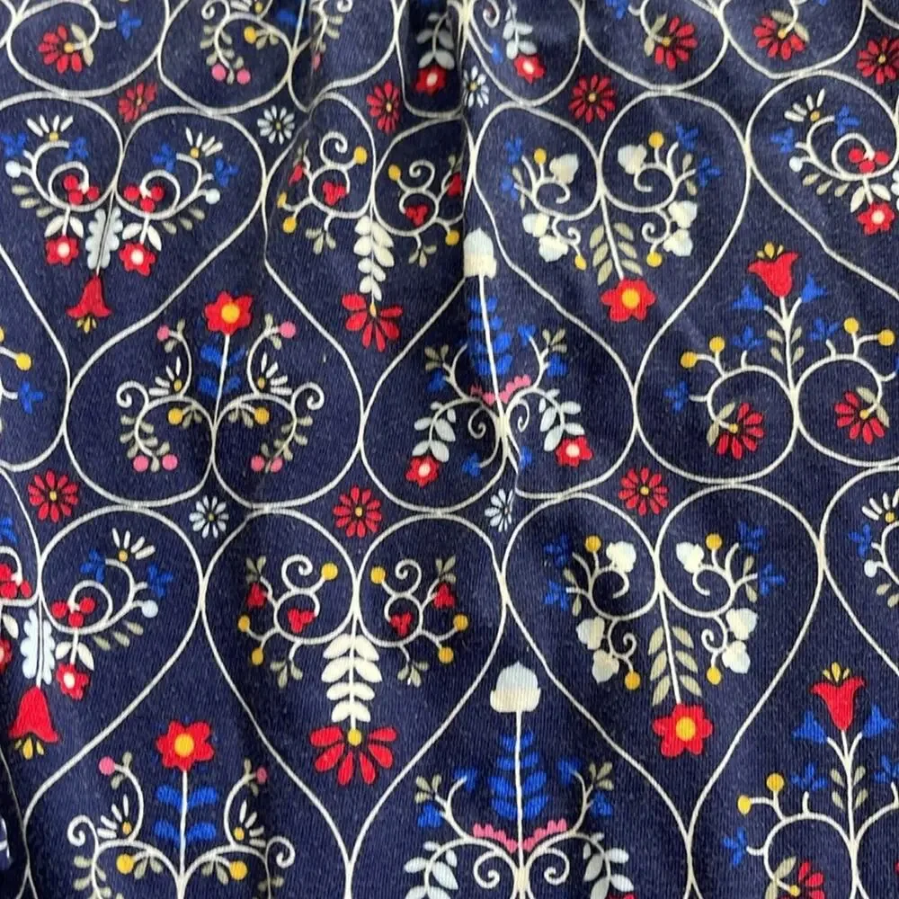 Hanna Andersson long sleeve navy heart floral printed dress sz 120 (6-7)